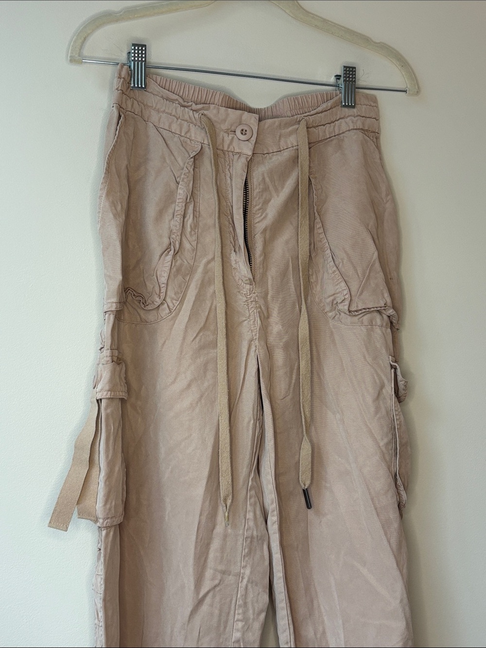 Straight-Leg Utility Pants in Beige - Picture 10 of 12